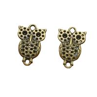 Animal Zinc Alloy Connector, Owl, antique bronze color plated, vintage & DIY & 1/1 loop 