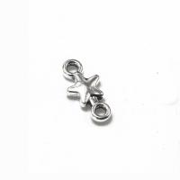 Zinc Alloy Charm Connector, Star, antique silver color plated, vintage & DIY & 1/1 loop, silver color 