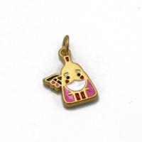 Zinc Alloy Enamel Pendants, gold color plated, Unisex, multi-colored 