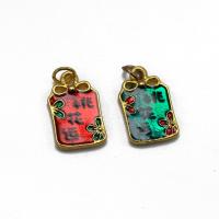 Zinc Alloy Enamel Pendants, gold color plated, Unisex 