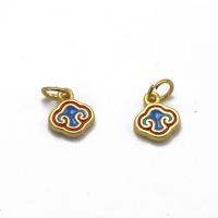 Zinc Alloy Enamel Pendants, gold color plated, Unisex, multi-colored 