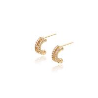 Cubic Zirconia Micro Pave Brass Earring, gold color plated & micro pave cubic zirconia & for woman 