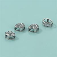 Sterling Silber Spacer Perlen, 925 Sterling Silber, Lotus, Vintage & DIY & hohl, 10x4.5mm, Bohrung:ca. 3mm, verkauft von PC