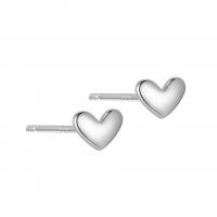 Sterling Silver Stud Earring, argent sterling 925, coeur, Placage, pour femme, plus de couleurs à choisir Vendu par paire