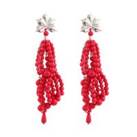 Resin Zinc Alloy Earring, with Resin, fashion jewelry & for woman 