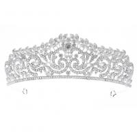 Bridal Tiaras, Zinc Alloy, silver color plated, wedding gift & for woman & with rhinestone, silver color 