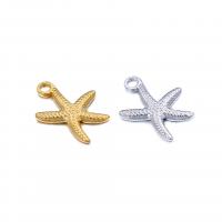 Stainless Steel Pendants, 304 Stainless Steel, Starfish, Vacuum Ion Plating, DIY 