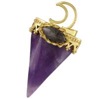 Gemstone Brass Pendants, with Brass, fashion jewelry & Unisex 