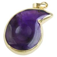 Gemstone Zinc Alloy Pendants, with Zinc Alloy, fashion jewelry & Unisex, golden 