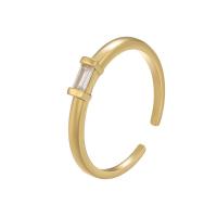 Cubic Zirconia Micro Pave Brass Finger Ring, plated, Adjustable & micro pave cubic zirconia & for woman 20mm 