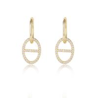 Huggie Hoop Drop Earring, 925 Sterling Silver, plated, for woman & with rhinestone & hollow 