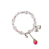 Pulseras de cristal de Murano, con Seedbead & Cristal & aleación de zinc, Brote de flor, chapado en color de plata, Joyería & para mujer, más colores para la opción, longitud:14-20 cm, Vendido por UD