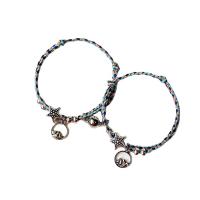 Nylonschnur Armbänder, mit Magnet & Zinklegierung, antik silberfarben plattiert, 2 Stück & Einstellbar & Modeschmuck & für paar, gemischte Farben, Länge:14-20 cm, verkauft von Paar