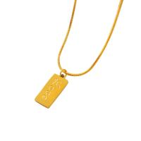 Collier de bijoux de titane, Acier titane, avec 5cm chaînes de rallonge, rectangle, Placage ionique sous vide, pour femme, plus de couleurs à choisir Environ 40 cm, Vendu par PC