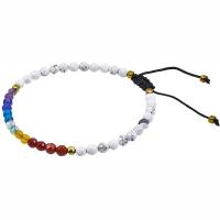 Edelstein Armbänder, mit Terylen Schnur & Zinklegierung, rund, goldfarben plattiert, unisex & verschiedene Stile für Wahl & facettierte, 4mm, Länge:7.5 ZollInch, verkauft von PC