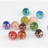 Perles de Murano sable d'or, chalumeau, avec pierre d'or, Rond, DIY & normes différentes pour le choix & lumineux, plus de couleurs à choisir Environ 2mm, Vendu par PC