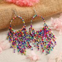 Glass Seed Beads Earring, Zinc Alloy, with Seedbead, fashion jewelry & for woman 