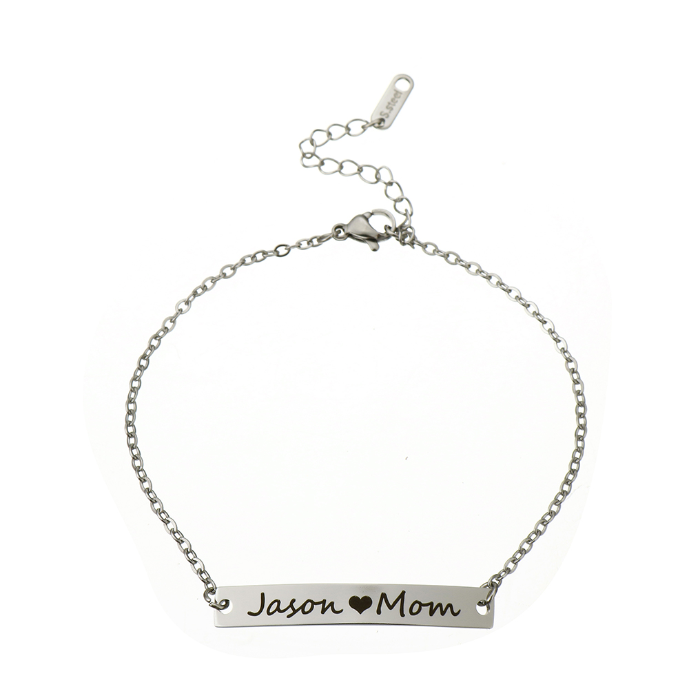 Pulseras de acero inoxidable, acero inoxidable 304, con 1.97inch extender cadena, Recubrimiento iónico al vacío, Cada texto personalizado debe tener menos de 10 letras & Joyería & para mujer, más colores para la opción, longitud:aproximado 6.89 Inch, Vendido por UD