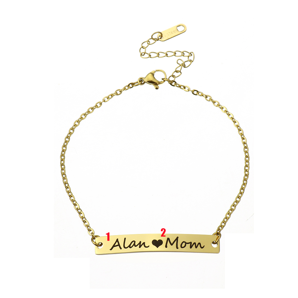 Pulseras de acero inoxidable, acero inoxidable 304, con 1.97inch extender cadena, Recubrimiento iónico al vacío, Cada texto personalizado debe tener menos de 10 letras & Joyería & para mujer, más colores para la opción, longitud:aproximado 6.89 Inch, Vendido por UD