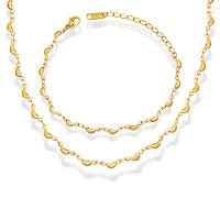 Collier de bijoux de titane, Acier titane, avec 5cm chaînes de rallonge, Plaqué d'or 18K, bijoux de mode & styles différents pour le choix & pour femme, plus de couleurs à choisir Environ 40 cm, Vendu par PC