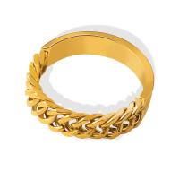 Titan Stahl Fingerring, Titanstahl, Kreisring, 18 K vergoldet, Modeschmuck & verschiedene Größen vorhanden, keine, 4mm, Größe:5-9, verkauft von PC