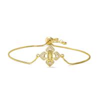 Cubic Zirconia Micro Pave Brass Bracelet, gold color plated & micro pave cubic zirconia & for woman 