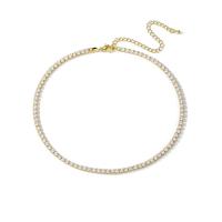 Cubic Zircon Micro Pave Brass Necklace, gold color plated & micro pave cubic zirconia & for woman 