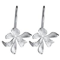 Boucle d'oreille goutte argent sterling, argent sterling 925, fleur-de-lis, pour femme, argent Vendu par paire