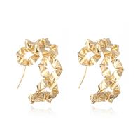 Brass Stud Earring, real gold plated, fashion jewelry & for woman, golden 