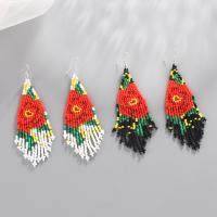 Glass Seed Beads Earring, Seedbead, with Zinc Alloy, fashion jewelry & for woman 