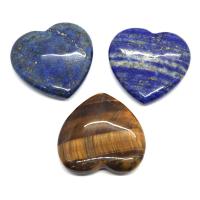 Decoración de semi piedras preciosas, Ojo de tigre, con Lapislázuli, Corazón, Bricolaje & sin agujero, más colores para la opción, 40mm, Vendido por UD