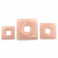 Natural Quartz Pendants, Rose Quartz,  Square, DIY 