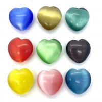 Cats Eye Beads, Heart, random style & DIY & no hole, mixed colors 