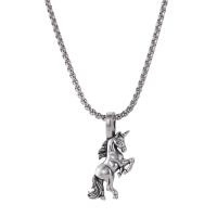 Zinc Alloy Necklace, Unicorn, plated, fashion jewelry & for man Approx 19.69 Inch 