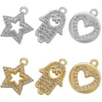 Cubic Zirconia Micro Pave Brass Pendant, plated & micro pave cubic zirconia 