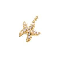 Cubic Zirconia Micro Pave Brass Pendant, Starfish, plated, micro pave cubic zirconia & for woman 