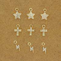 Pendentifs de stras en alliage Zinc, alliage de zinc, Placage de couleur d'or, DIY & styles différents pour le choix & avec strass Vendu par sac