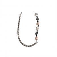 Shell Pearl Necklace, with Lava & Zinc Alloy, platinum color plated, fashion jewelry & for woman Approx 21.2 Inch 