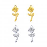 Stainless Steel Flower Pendant, 304 Stainless Steel, Rose, Vacuum Ion Plating, DIY 