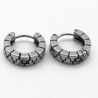 Stainless Steel Hoop Earring, 316 Stainless Steel, vintage & Unisex & blacken 