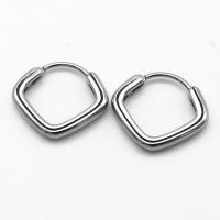 Stainless Steel Hoop Earring, 316 Stainless Steel, Rhombus, vintage & Unisex, original color 