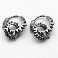 Huggie Hoop Drop Earring, 316 Stainless Steel, vintage & Unisex & blacken 