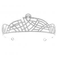 Bridal Tiaras, Zinc Alloy, silver color plated, wedding gift & for woman & with rhinestone, silver color 