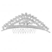 Bridal Tiaras, Zinc Alloy, silver color plated, for woman & with rhinestone, silver color 