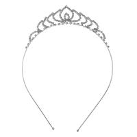 Diadema de Novia, aleación de zinc, chapado en color de plata, para mujer & con diamantes de imitación, plateado, 120x30mm, Vendido por UD