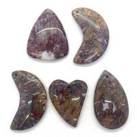 Multicolour Agate Pendant, random style & 5 pieces & DIY, mixed colors, 35x45- 