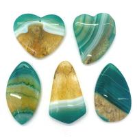 Ice Quartz Agate Pendant, random style & 5 pieces & DIY, mixed colors, 35x45- 