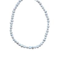 Collier de chaîne en laiton de perles d'eau douce, avec perle d'eau douce cultivée, Plaqué d'or, bijoux de mode & pour femme, blanc Environ 44 cm, Vendu par PC