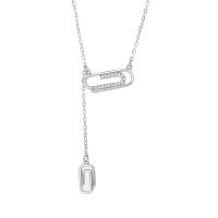 Zircon cubique Micro Pave collier en argent sterling, Argent sterling 925, Trombone, Placage, pavé de micro zircon & pour femme, plus de couleurs à choisir Environ 17.7 pouce, Vendu par PC