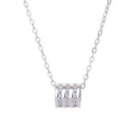 Zircon cubique Micro Pave collier en argent sterling, Argent sterling 925, Placage, pavé de micro zircon & pour femme, plus de couleurs à choisir Environ 17.7 pouce, Vendu par PC